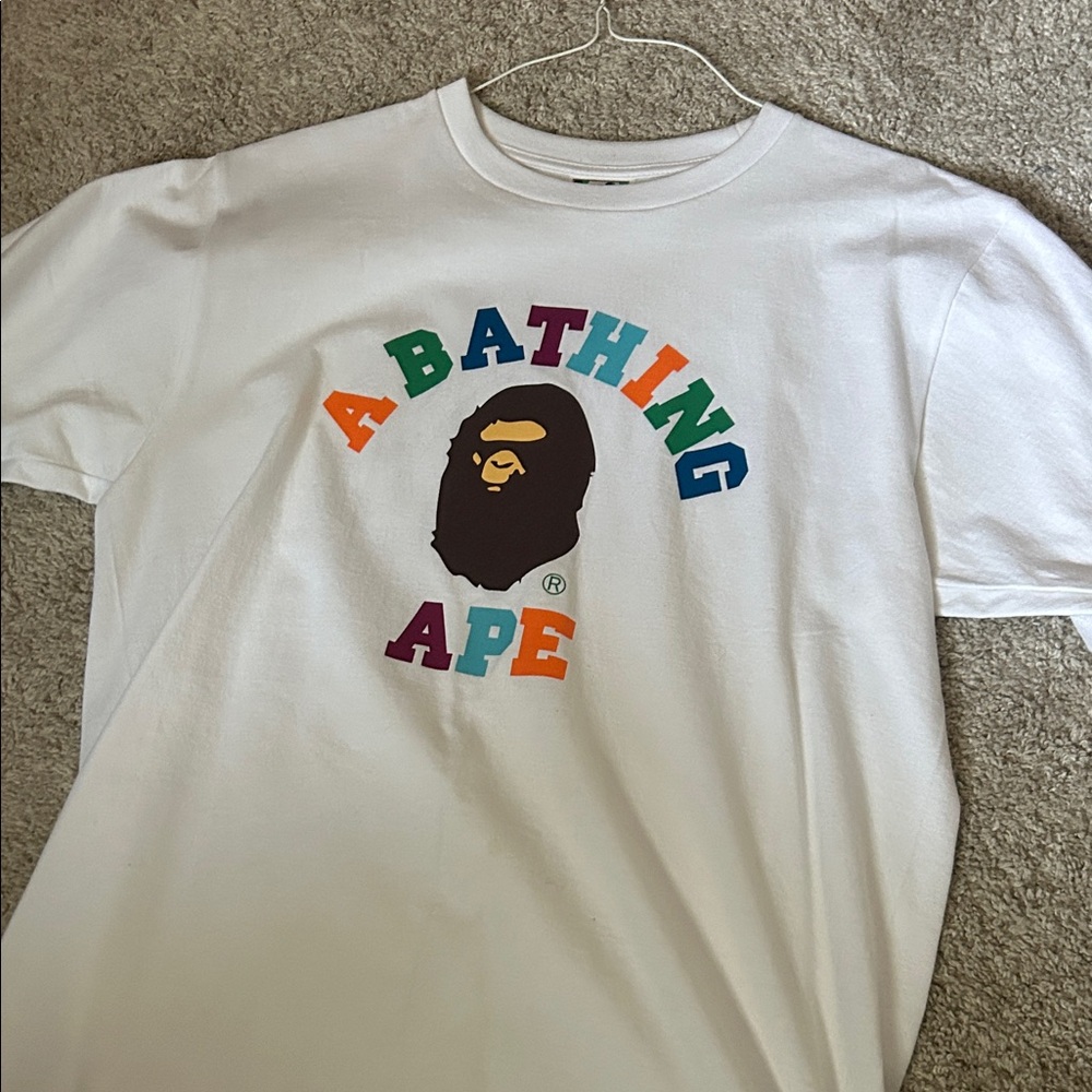 A Bathing Ape White Graphic Tee